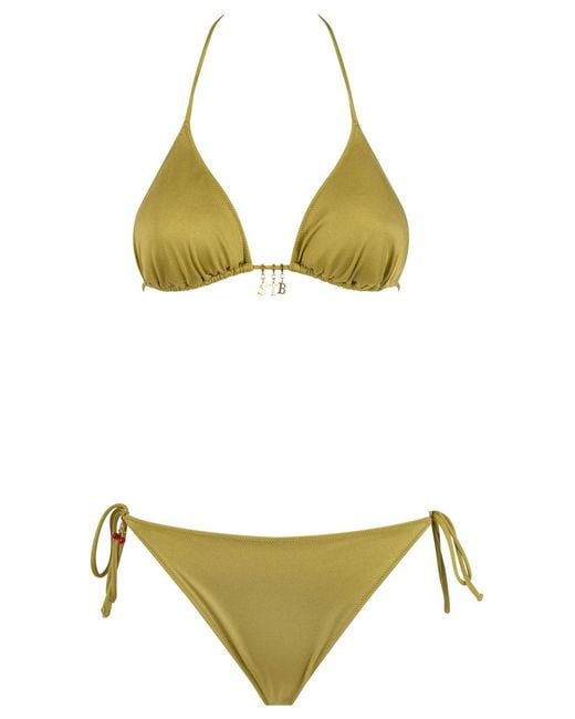 Mc2 Saint Barth Yellow Bikini Leah Virgo Glossy Finish With Charms