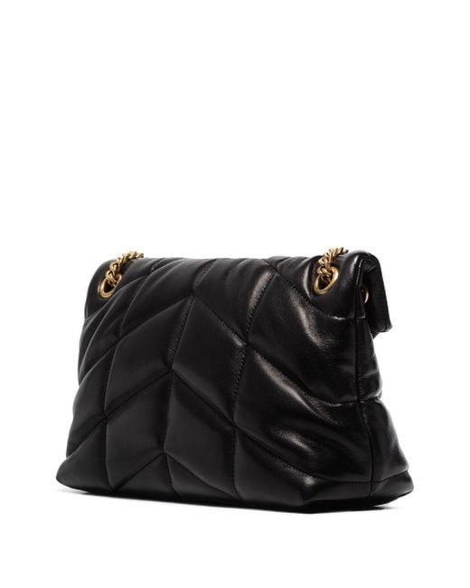Saint Laurent Black Loulou Toy Puffer Leather Shoulder Bag