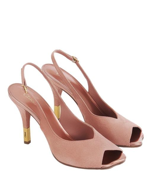 Chloé Pink 95Mm Flower Sandals