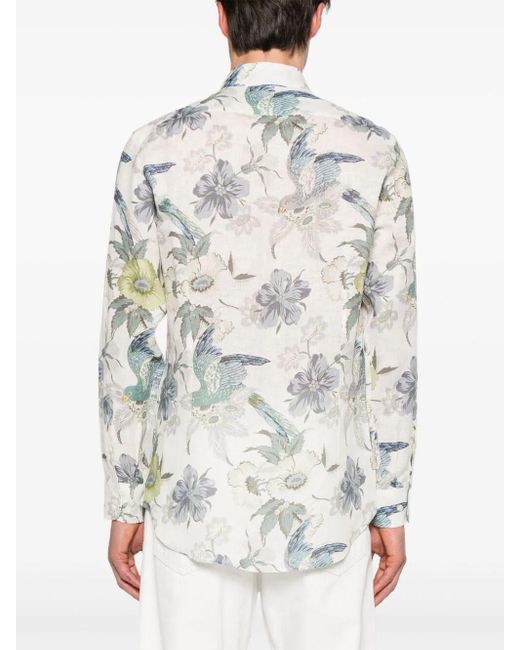Etro Metallic Flowered Shirt for men