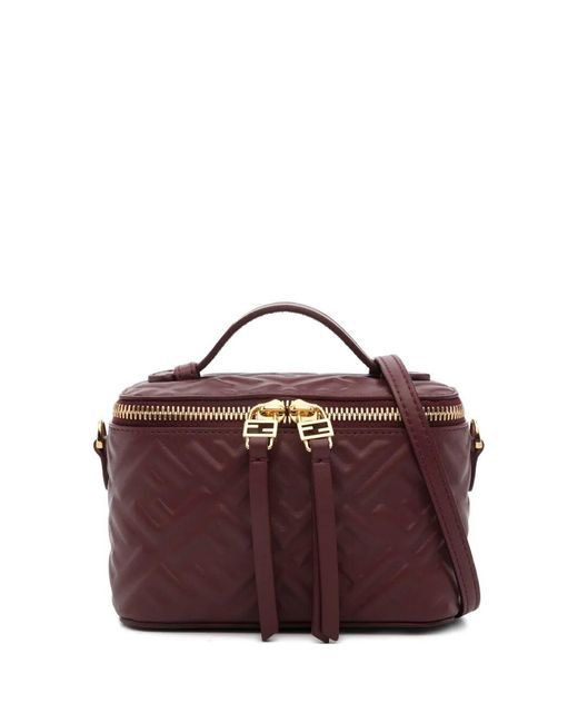 Fendi Purple Vanity Nappa Leather Bag With Ff Motif