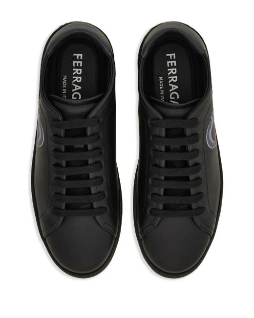 スニーカー SALVATORE FERRAGAMO BLACK LEATHER BRANDY 1 SNEAKERS Ferragamo Salvatore Leather Brandy 1 Sneakers in Black for
