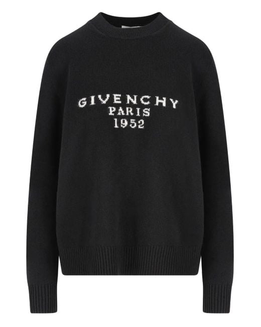 Givenchy Black Logo Intarsia Knit Jumper