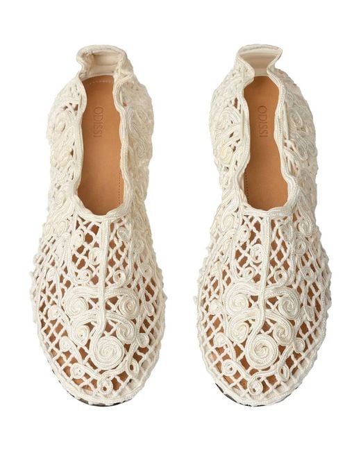 Odissi Natural Iris Crocheted Flats