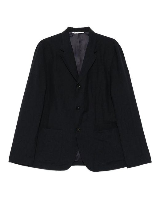 Cellar Door Black Jake Patch-pocket Single-breasted Wool Blend Jacket for men