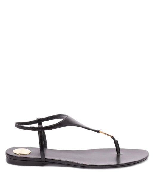 Saint Laurent Black Cassandra Sandals