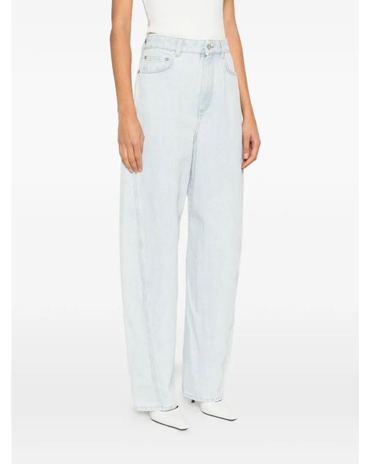 Givenchy White Mini Waist Jeans With Loops And Zipped Closure