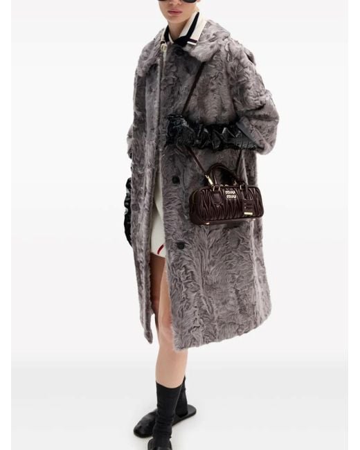 Miu Miu Brown Arcadie Matelassé Nappa Leather Bag