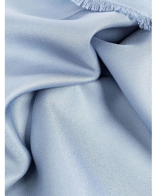Ferragamo Blue Sl Pergamen Silk Jacquard Shawl