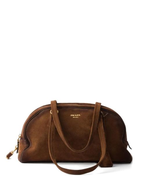 Prada Brown Bowling Medium Suede Bags