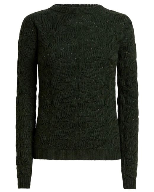 Etro Black Wool-Blend Sweater With Paisley Detailing