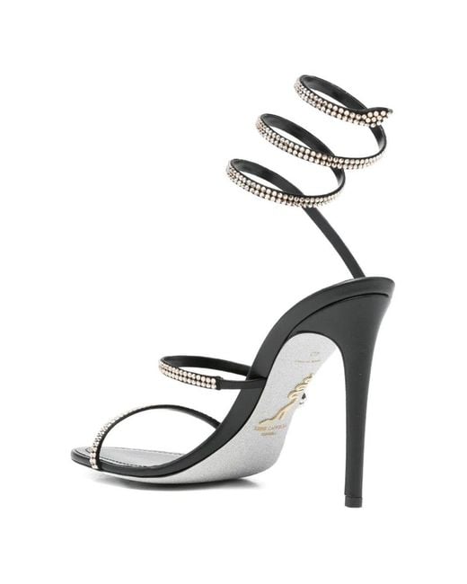 Rene Caovilla White Rhinestone Heels
