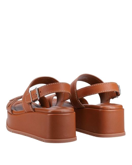 Hogan Brown H703 Leather Platform Sandals