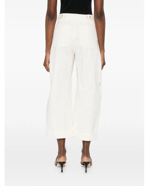 Givenchy White Cotton And Wool Cocoon Cropped Cargo Pants
