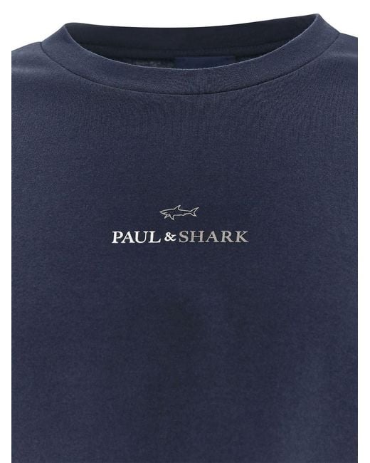 Paul & Shark Blue Logo-Print Cotton Jersey T-Shirt for men