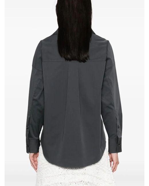 Bottega Veneta Gray Cotton And Silk Shirt
