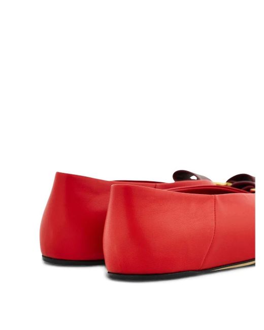 Ferragamo Red Vanna Ballerinas Shoes