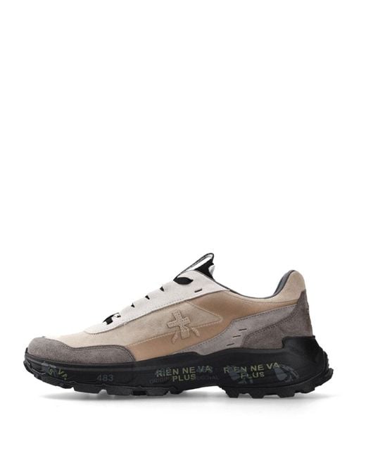 Premiata White Suede And Smooth Leather Devin Sneakers for men