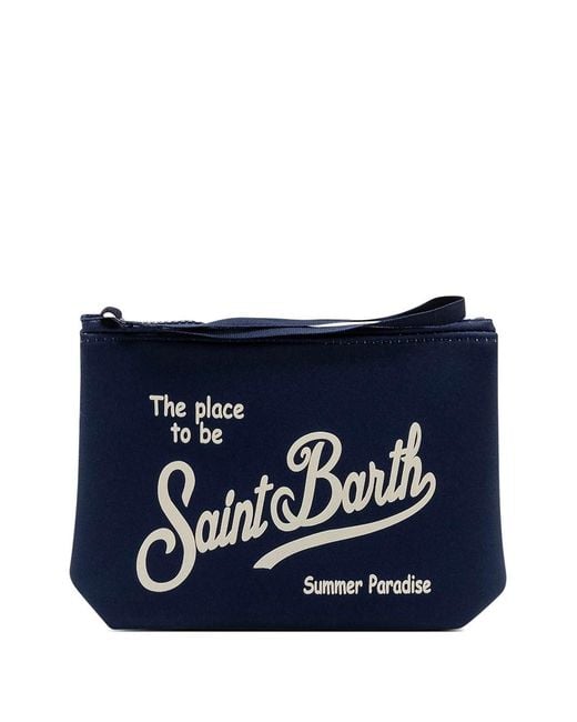 Mc2 Saint Barth Blue Aline Scuba Pouch In Solid Colour for men