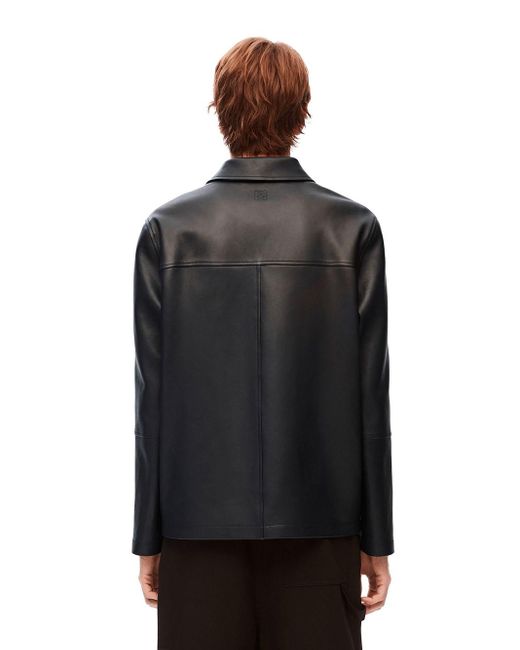 Loewe Black Workwear Jacket In Nappa Lambskin for men