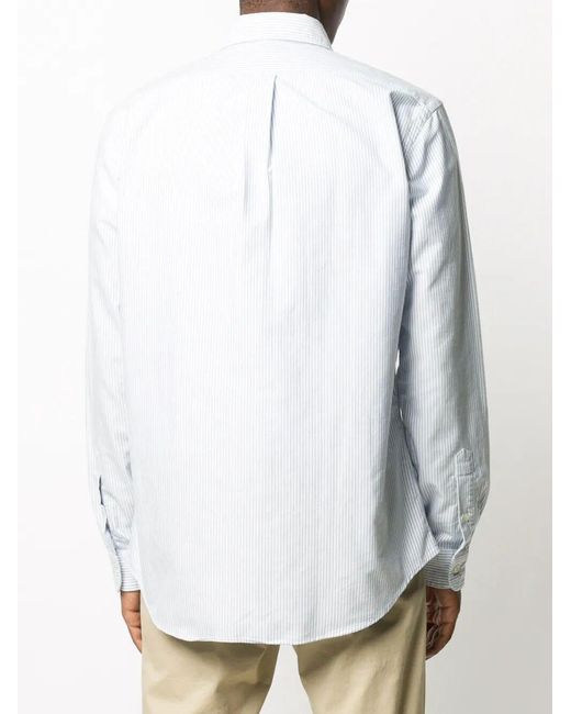 Polo Ralph Lauren White Oxford Shirt In Striped Cotton for men