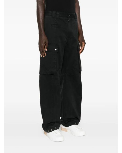 Dolce & Gabbana Black Cotton Cargo Trousers for men