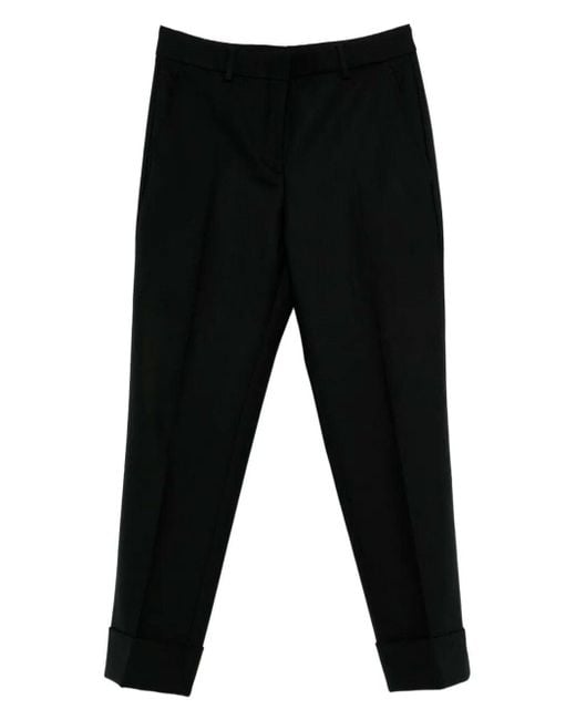 Incotex Black Tapered Wool Pants