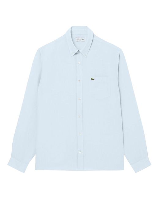 Lacoste Blue Regular-Fit Linen Shirt for men