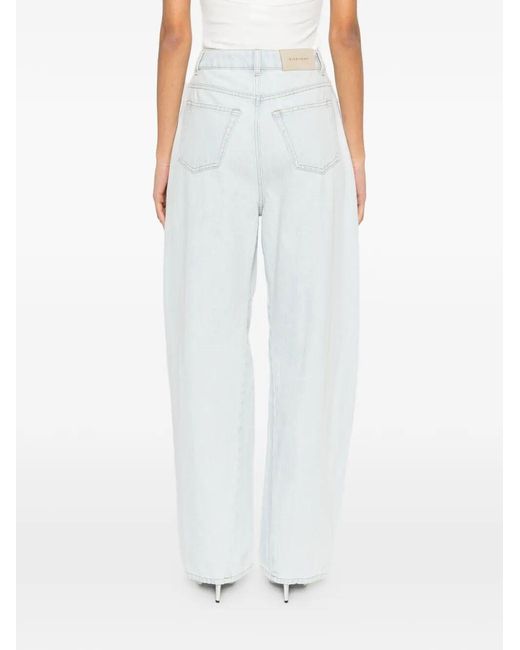 Givenchy White Mini Waist Jeans With Loops And Zipped Closure