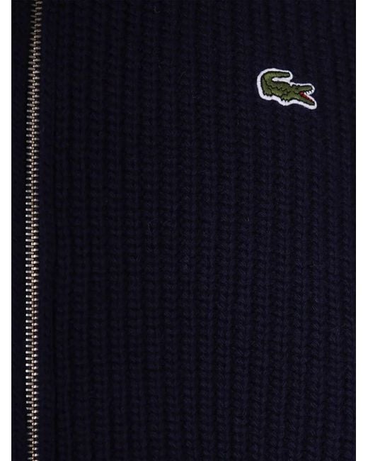 Lacoste Blue Zip Logo Cardigan for men