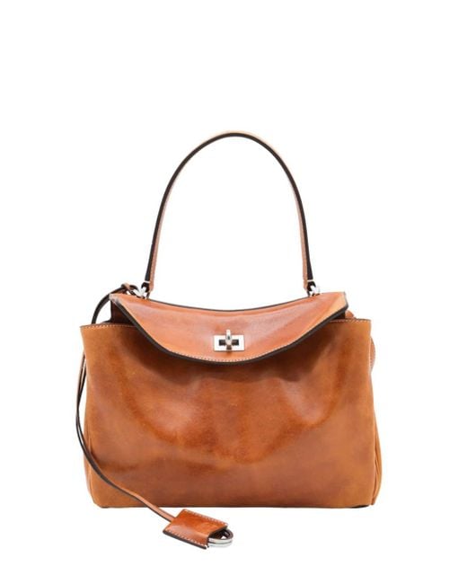 Balenciaga Brown Rodeo Small Lambskin Handbag