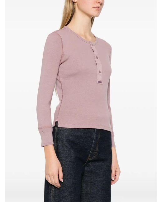 Chloé Pink Henley Cotton Top