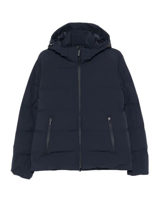 Paul & Shark Blue Hooded Quilted Jacket for men