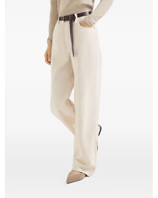 Brunello Cucinelli White Dyed Pants