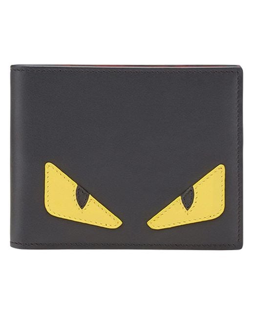 Fendi Black Bag Bugs Bi-fold Wallet for men