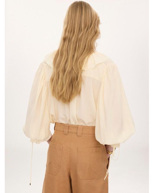 Chloé Natural Silk Long Sleeve Top