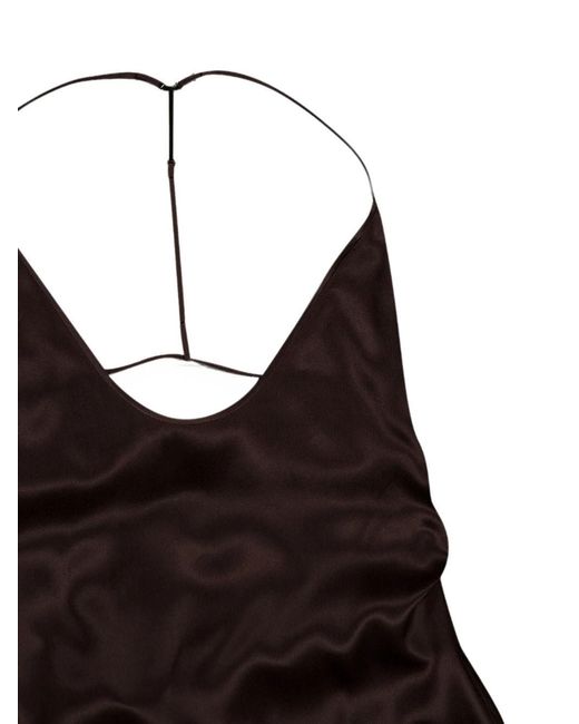 Tom Ford Black Silk Satin Evening Dress With American Neckline