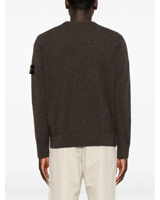 Stone Island Brown Crew Neck Pullover for men
