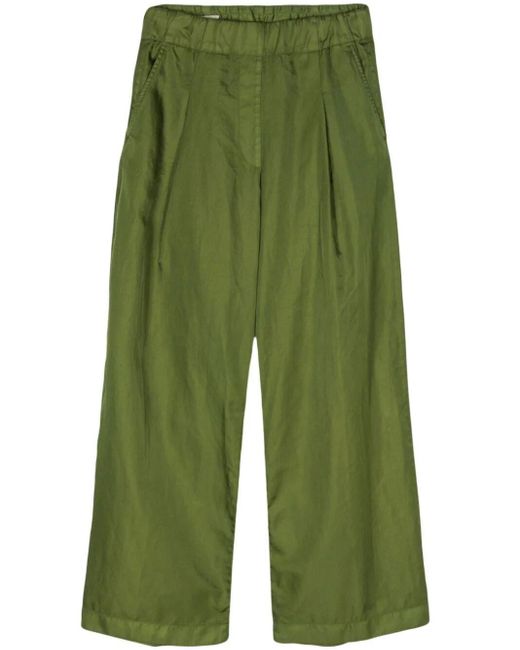 Dries Van Noten Green Stack Pants With Pleats