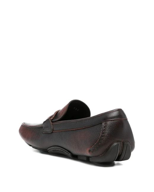 Ferragamo White Front4 Sfumato Leather Driver Loafers for men