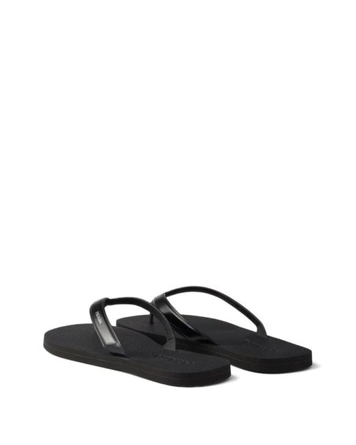 Prada White Leather Thong Sandals for men