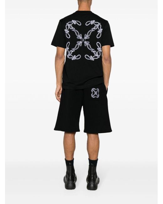 Off-White c/o Virgil Abloh Black Off- Bandana Arrow Skate Cotton T-Shirt for men