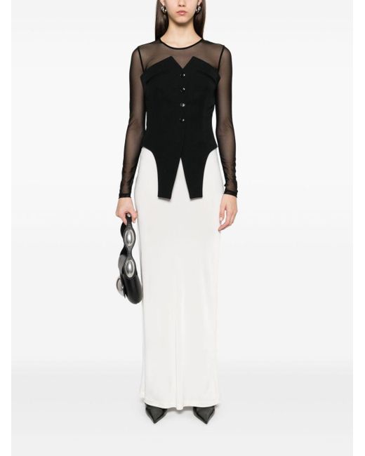 Alexander Wang Black Deconstructed Wool Vest Top