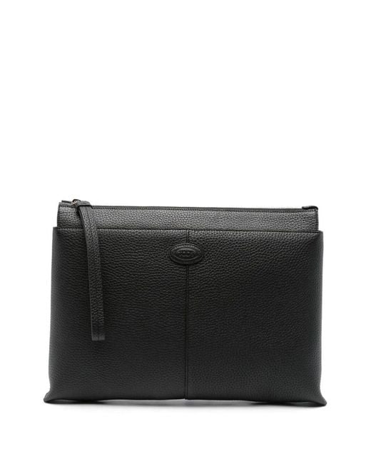 Tod's Black Medium Document Holder Clutch Bag for men