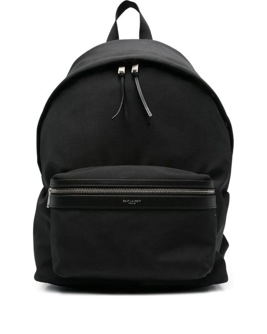Saint Laurent Black City Canvas Backpack for men