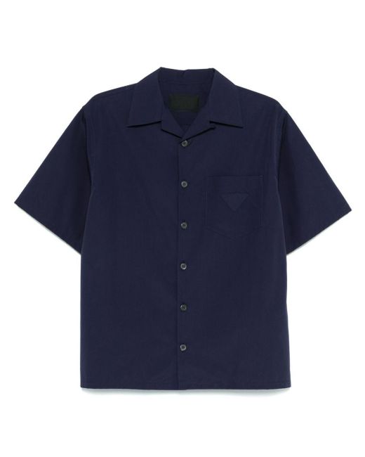 Prada Blue Cotton Shirt for men