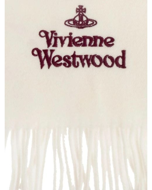 Vivienne Westwood White Scarf Embroidered