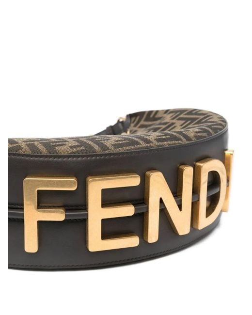 Fendi Gray Chic Cotton Shoulder Hobo Handbag