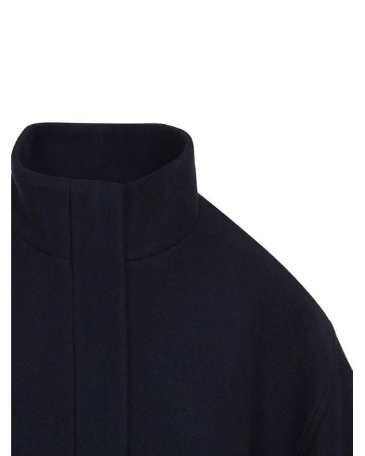 Dries Van Noten Blue Oversized Wool Blend Jacket