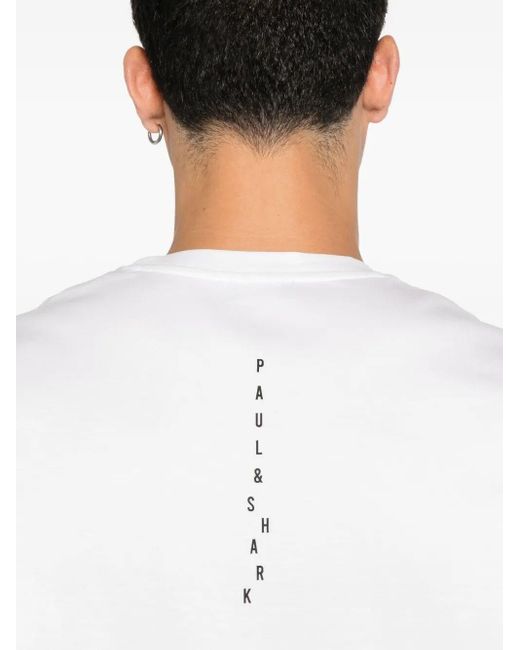 Paul & Shark White Back-Print Cotton T-Shirt for men